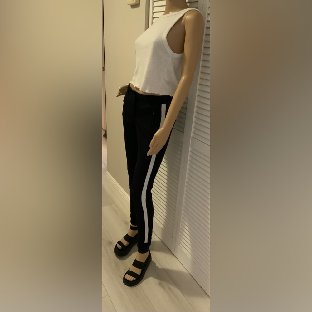 Cambio “Roseline” Side Stripe Pants Black Size 6 (36) Zip Ankles - Picture 6 of 14